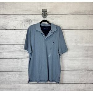 Nautica Men's Blue Short Sleeve Basic Polo Shirt Size Large